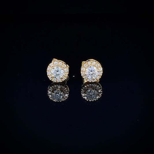Halo Round Diamond Stud Earring ARJS-2513