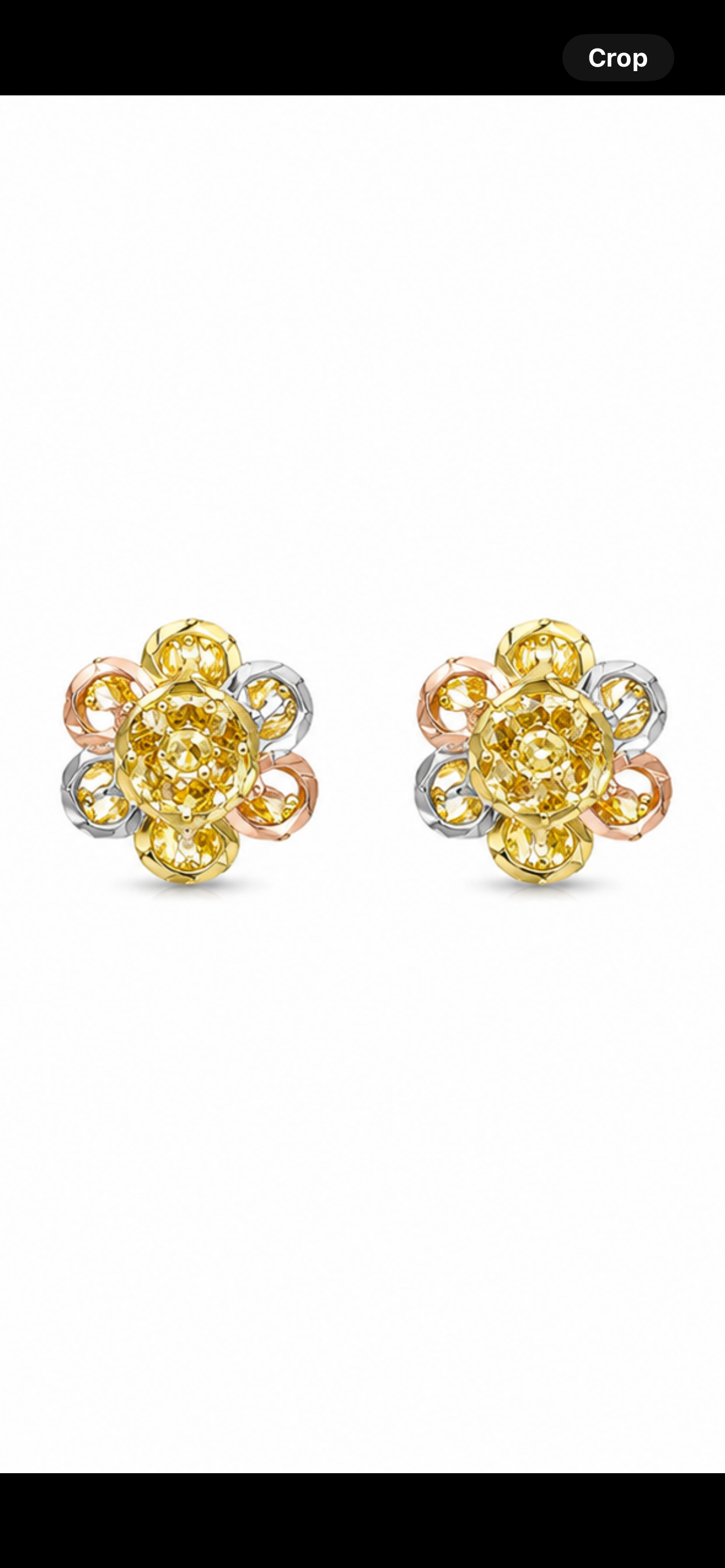 18k Gold Tri-color Flower Studs Earrings (GJEW45)