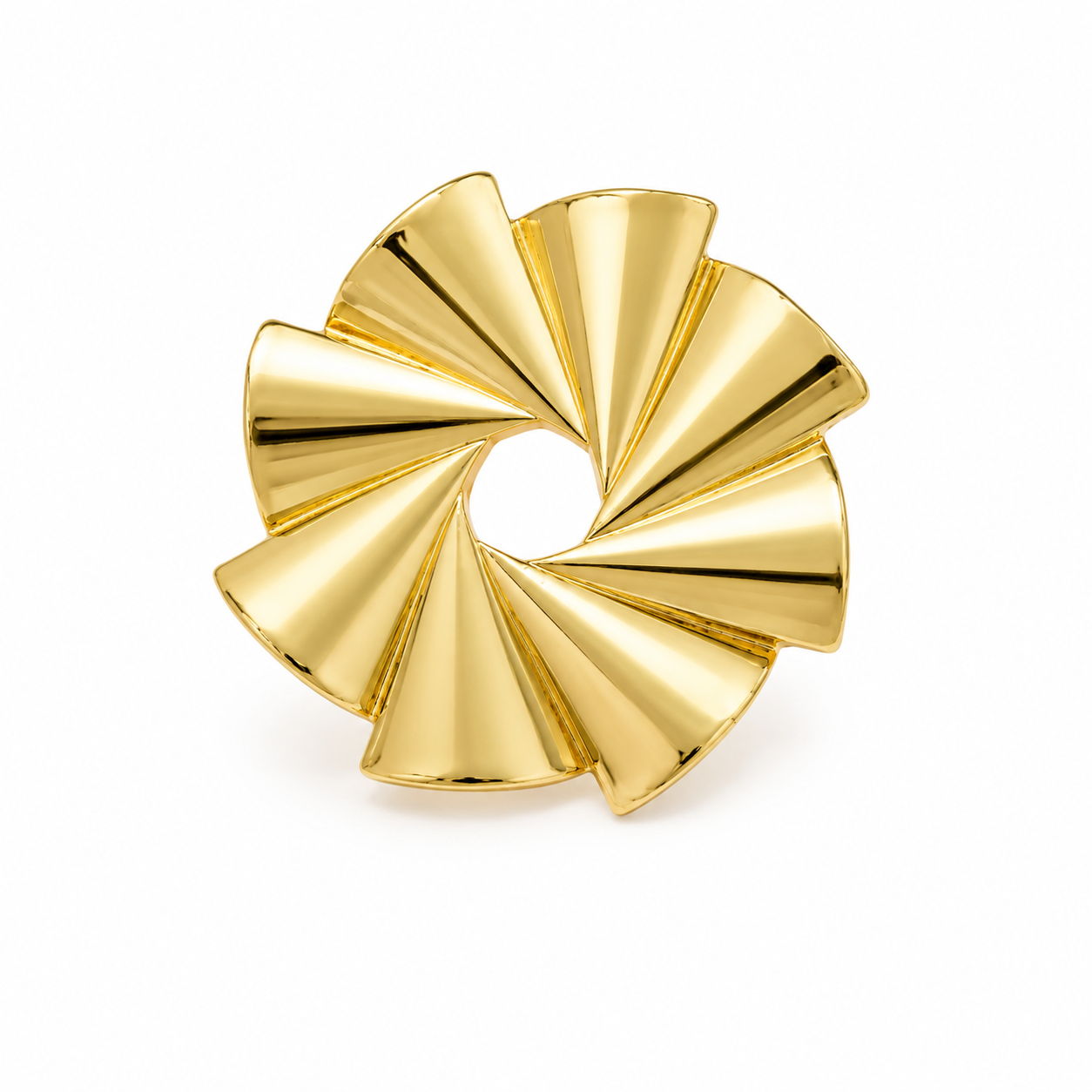 18K Gold Modern Swirl Ring (GJEW272)