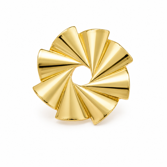 18K Gold Modern Swirl Ring (GJEW272)