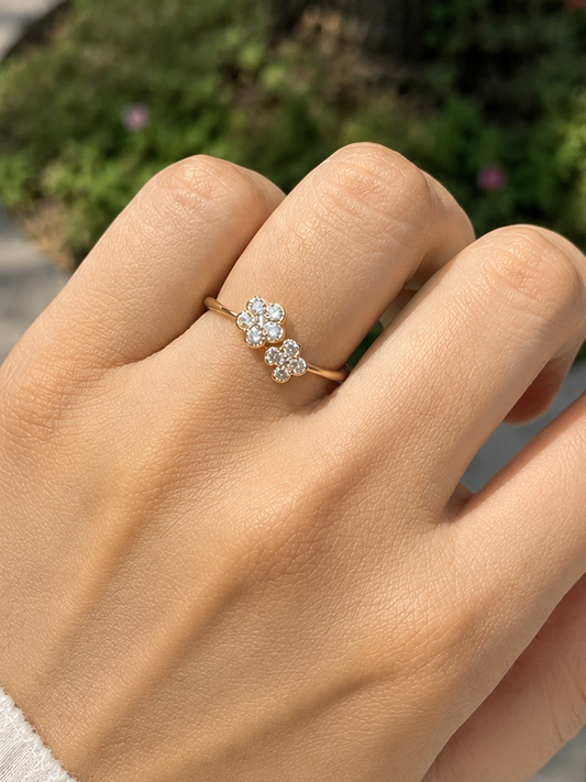 Floral Diamond Ring in Yellow Gold (BRD1261)