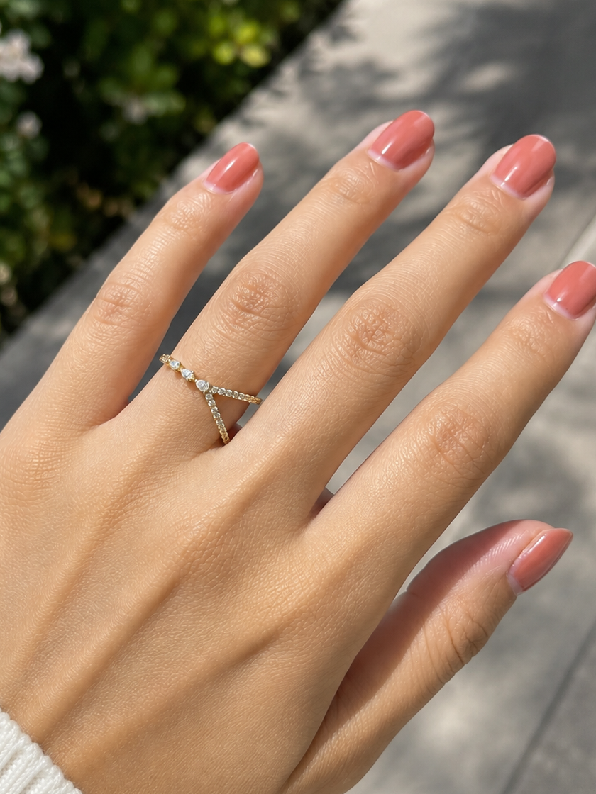 Y Shape Diamond Ring in Yellow Gold (BRD1253)
