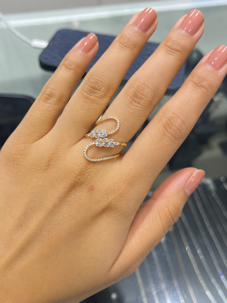 Marquise & Round Wrap Ring in Yellow Gold (BRD1252)