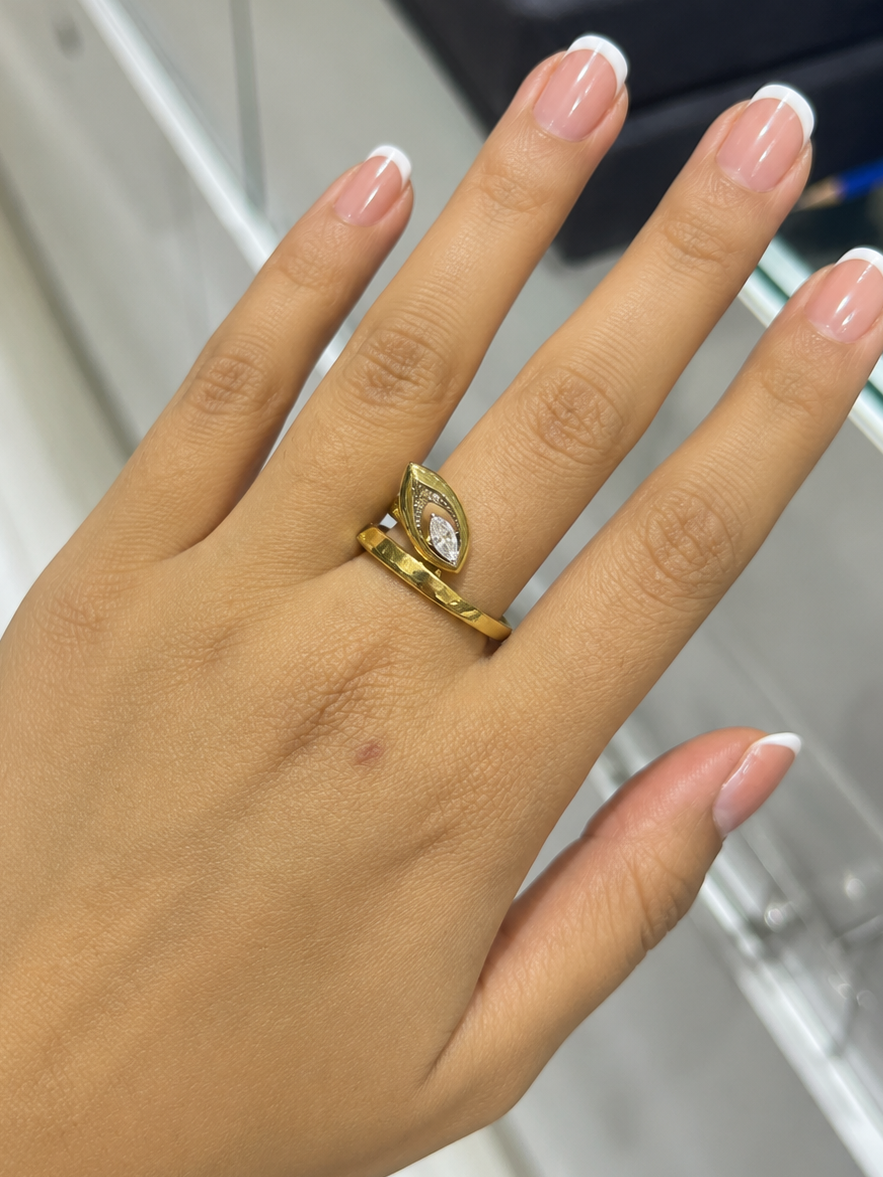 Marquise Bezel Setting Diamond Ring (SKJ1206)