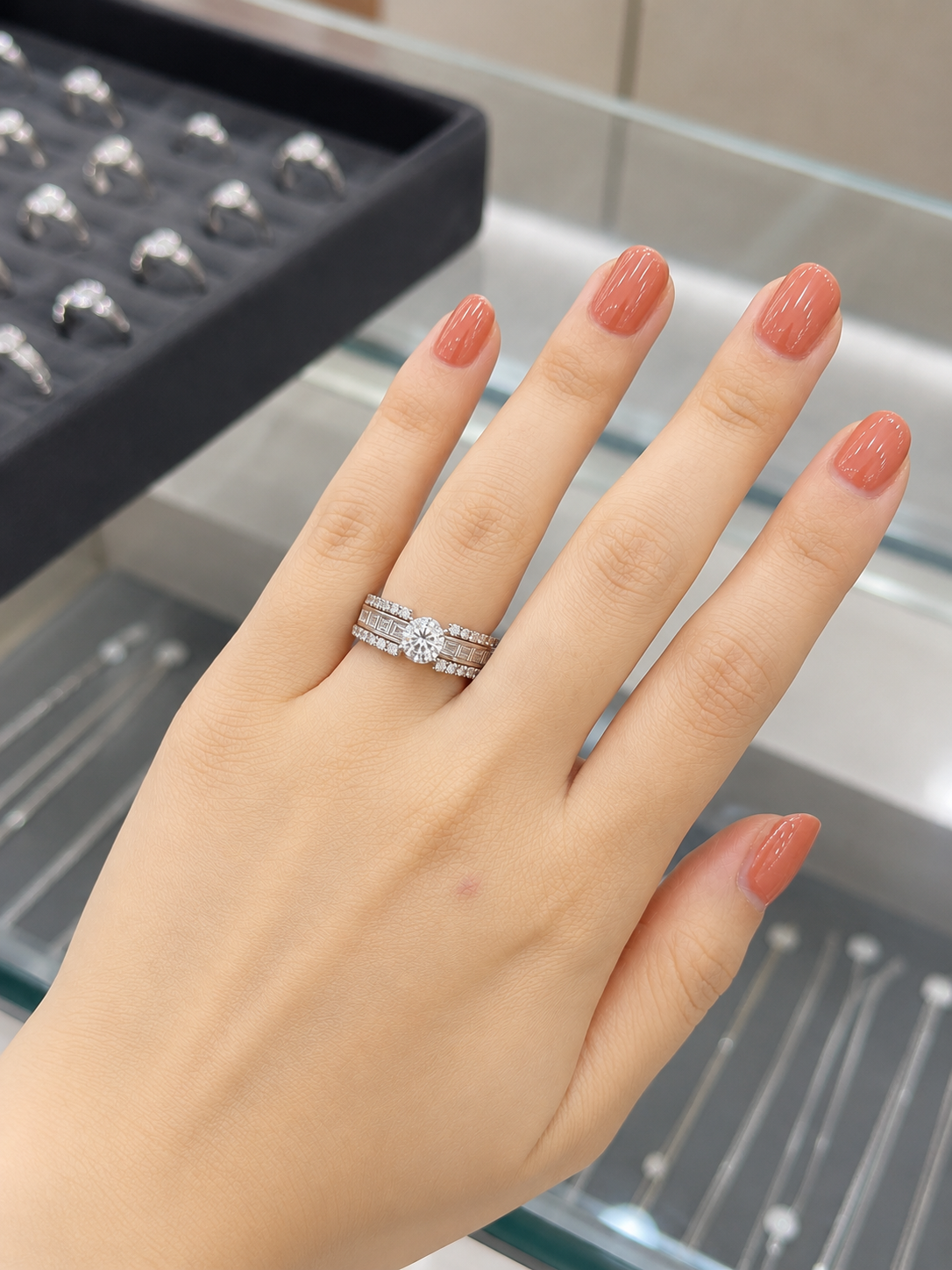 Round in Thick Band Diamond Ring (ARJ1103)