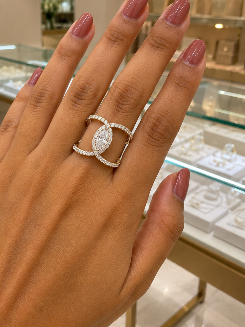 Marquise Intertwined Diamond Ring (ARJS2661)
