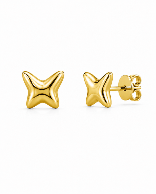 18K Gold Butterfly Stud Earrings for Women | Luxury Butterfly Earrings (GJEW246)