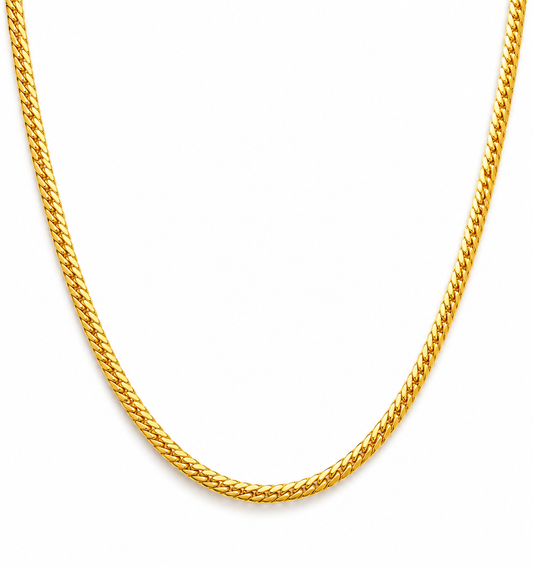 18k Gold Mini Cuban Chain Necklace for Daily Wear | Minimal Layering Chain (GJEW194)
