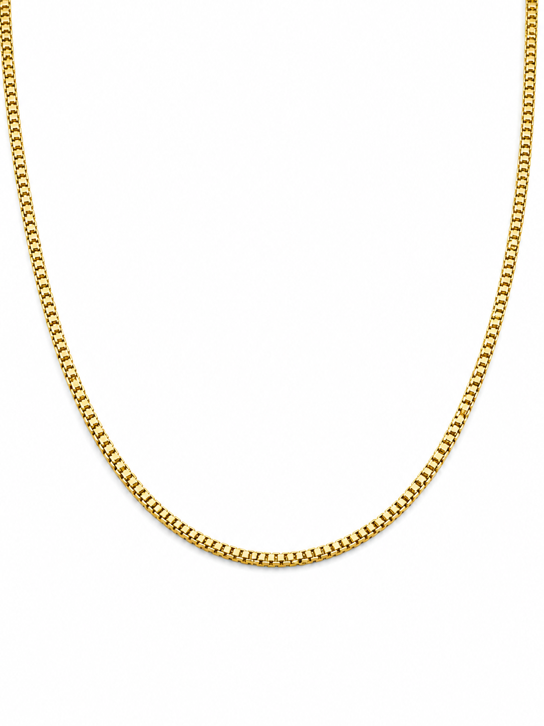 18k Gold Box Chain Necklace | Minimal Daily Wear Chain (GJEW181)