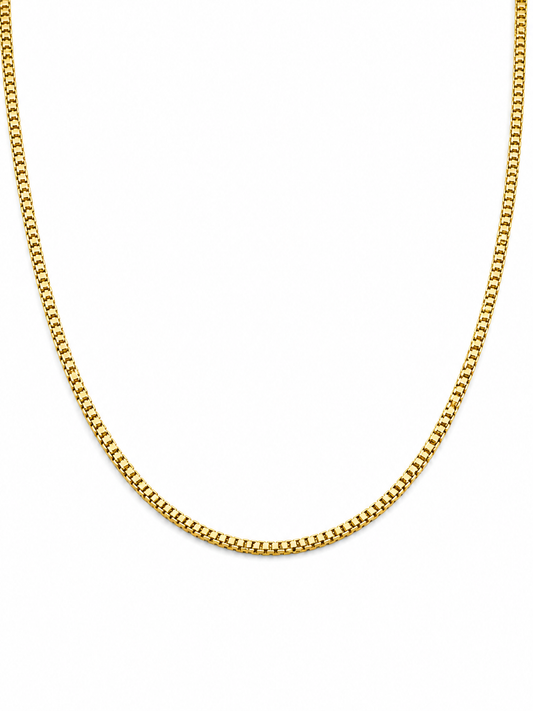 18k Gold Box Chain Necklace | Minimal Daily Wear Chain (GJEW181)
