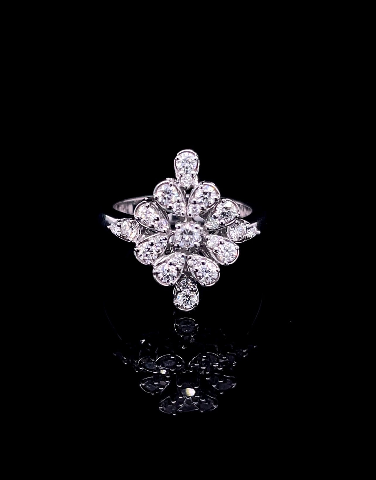 Pear Cluster Type Diamond RIng (ARJS2580)