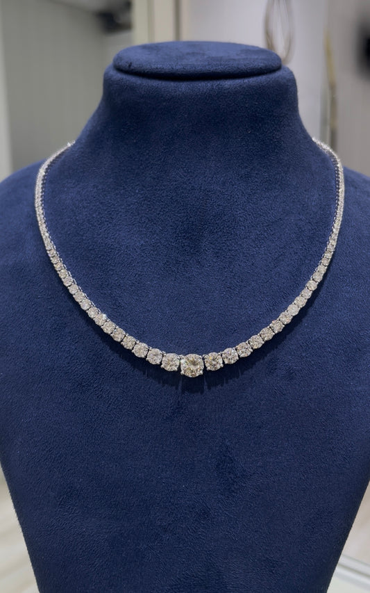 1.5CT Round Graduation Tennis Necklace (ARJS3981)