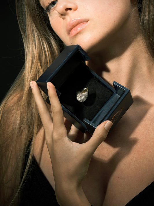 Pear Design 2 Toned Diamond Ring (SKJ1202)