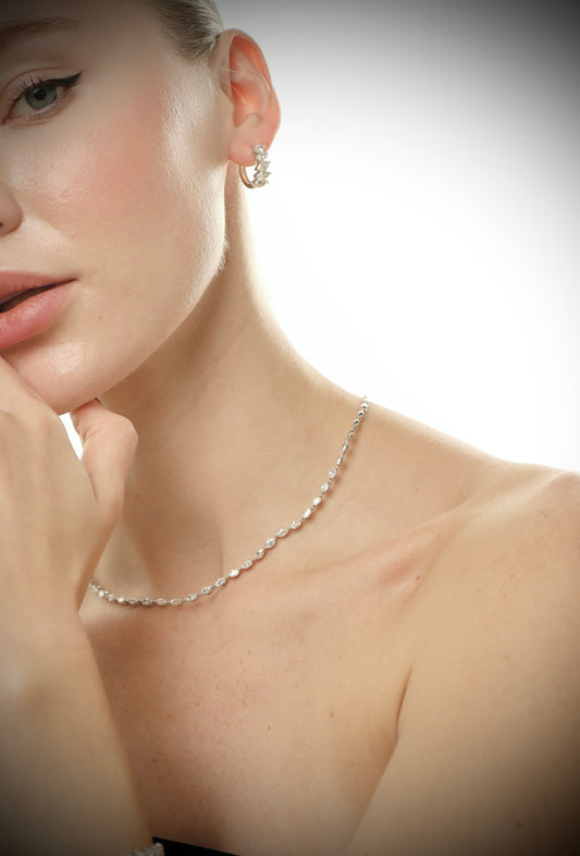 0.15 EACH MARQUISE DIAMOND NECKLACE (ARJS3016)