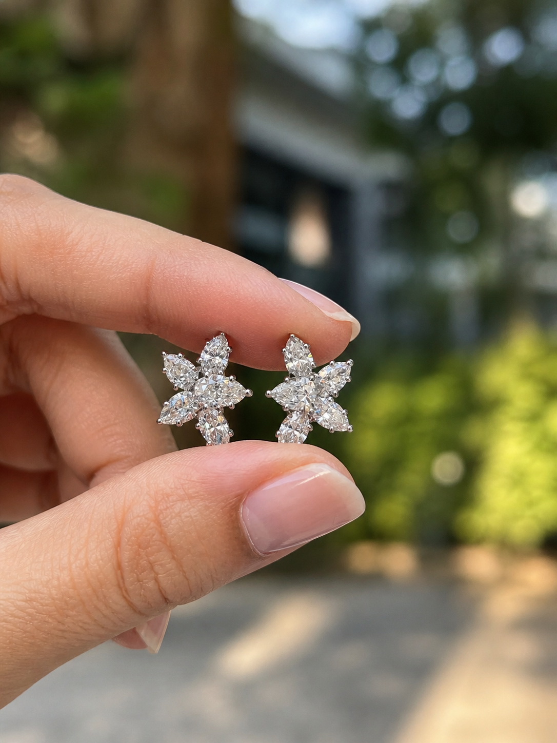 Pear & Marquise Diamond Studs