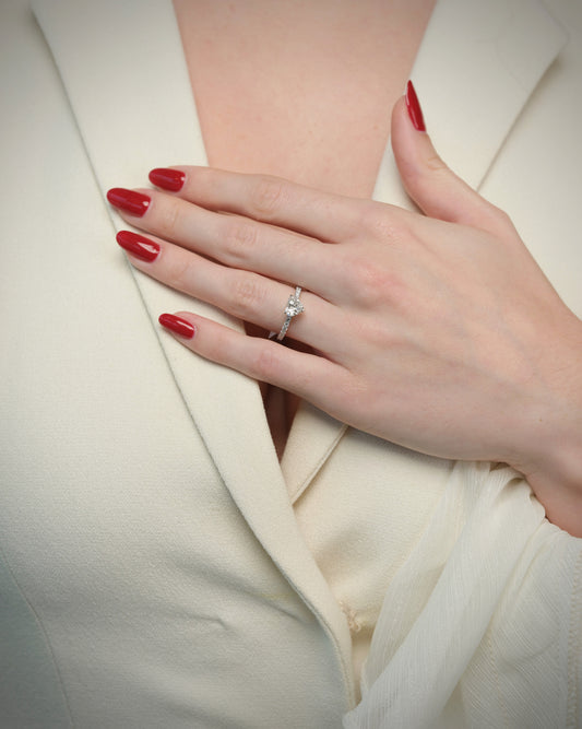 1CT Heart Shape Solitaire Ring
