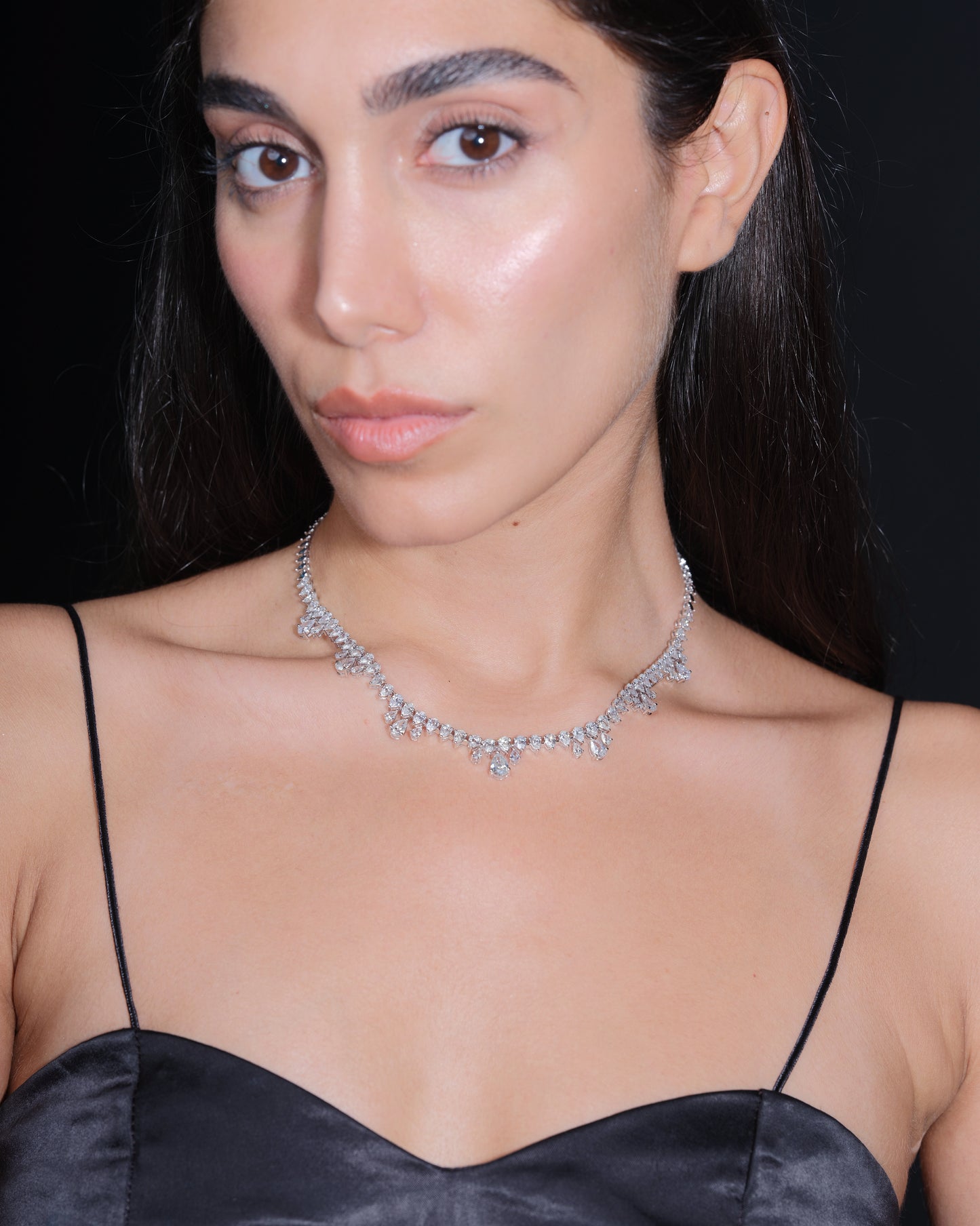 Pear Diamond Necklace (ARJS3590)