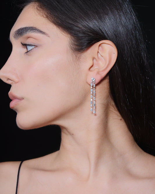 PEAR W.MIX SHAPE DIAMOND EARRING