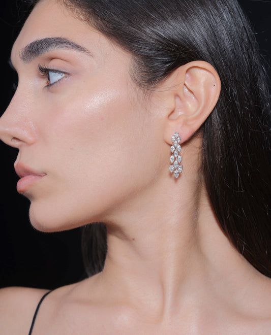 PEAR AND MARQUISE DIAMOND EARRING