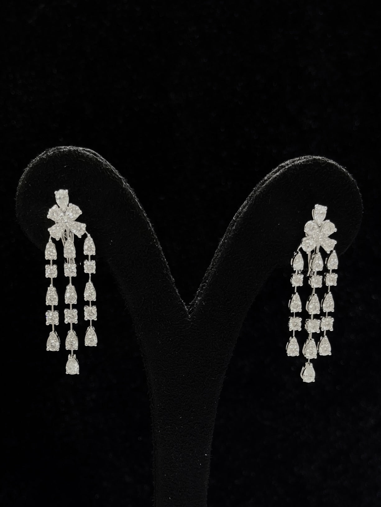 3 Line Dangling Diamond Earrings (ARJS2765)