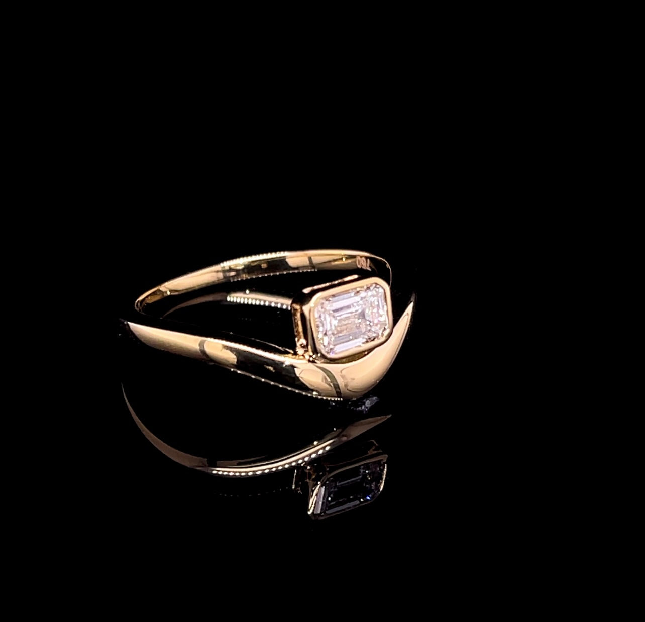 Half Carat  Emerald  Yellow Gold Diamond Ring (ARJS3965)