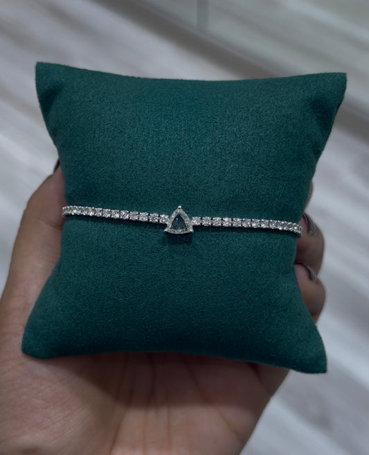 Tennis Bracelet with Triangle Centerstone (ARJS3988)