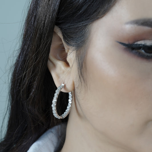 Pear Diamond Hoops Earring (ARJS2692)