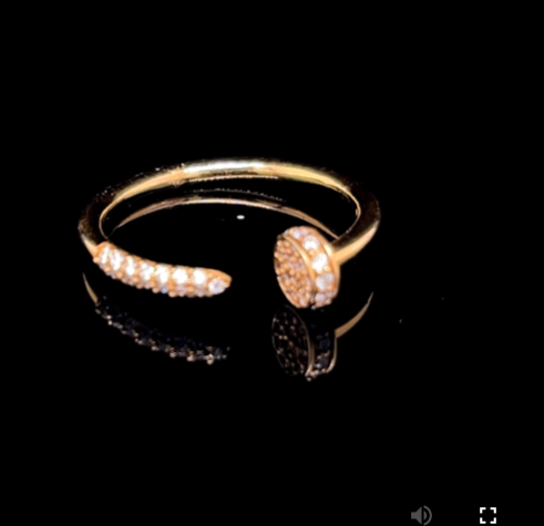 Encrusted Nail Design Diamond Ring in Yellow Gold (BRD1259)