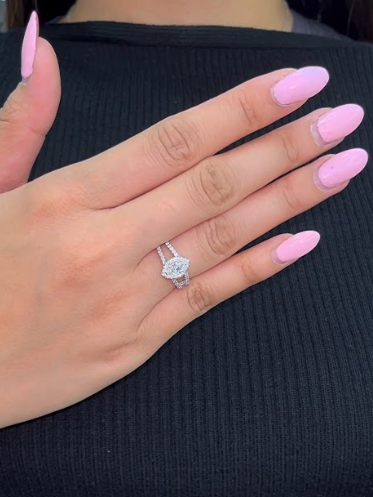 Pear Double Band Diamond Ring (ARJS2371)