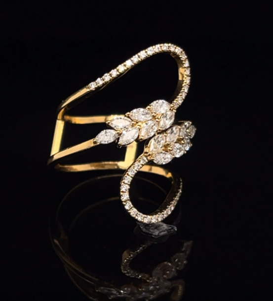 Marquise & Round Wrap Ring in Yellow Gold (BRD1252)