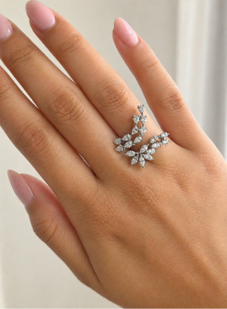 Marquise & Pear Open Diamond Ring (ARJS4031)