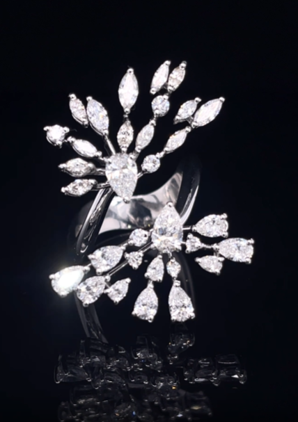 Mix Shape Diamond Open Ring(ARJS4042)