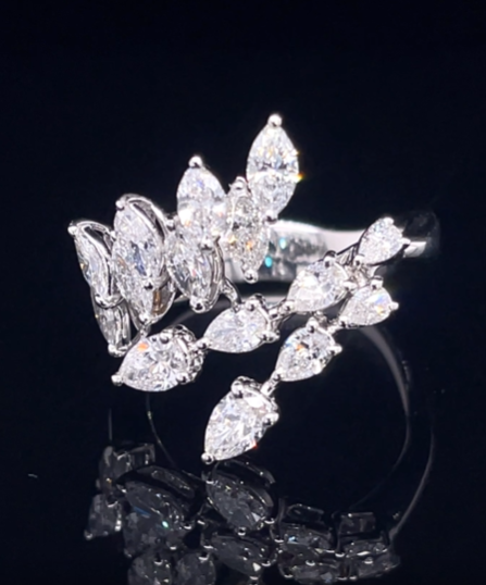 Pear & Marquise Overlap Diamond Ring (ARJS4027)