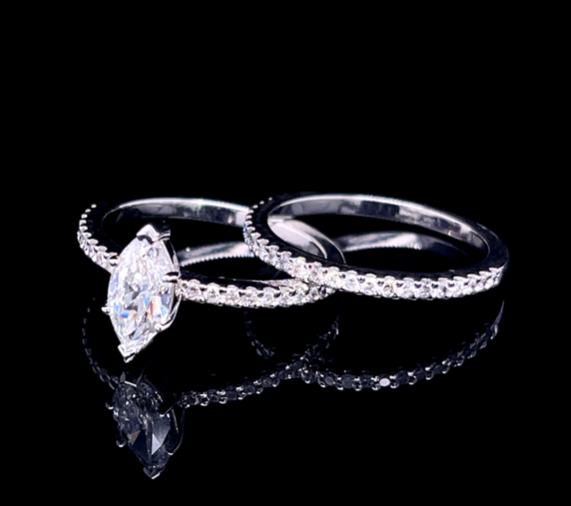 Marquise Twin Band Diamond Ring ((ARJS2648)