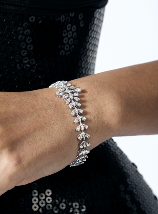 Mix Fancy Shape Cluster Diamond Bracelet (ARJS2609)