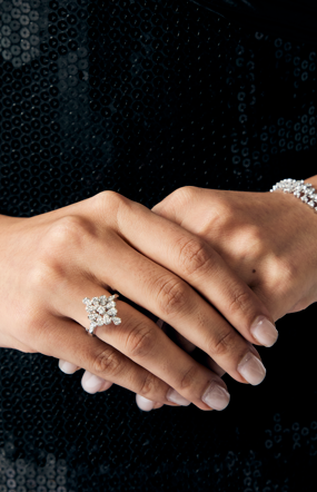 Pear Cluster Type Diamond RIng (ARJS2580)