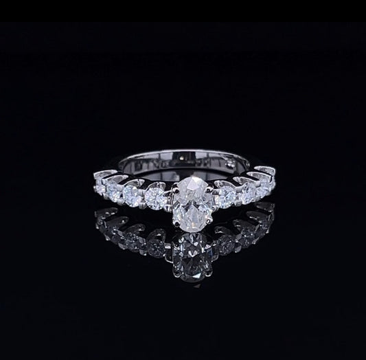 Oval with Round Side Diamond Ring ( (ARJS2533)