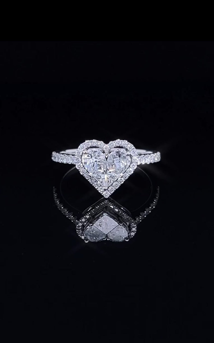 Heart Pie Cut Diamond Ring ( (ARJS2285)