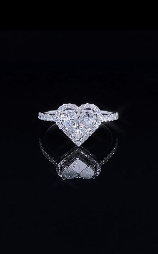 Heart Pie Cut Diamond Ring ( (ARJS2285)