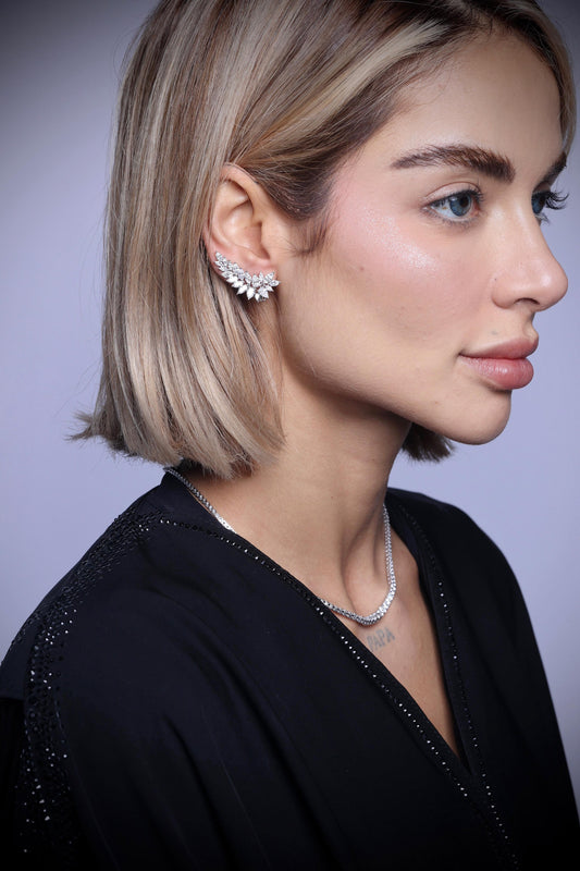 PEAR & MARQUISE DIAMOND EARRING