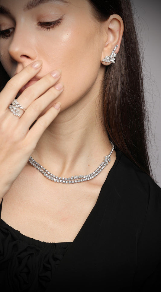 ROUND & MARQUISE DIAMOND EARRING