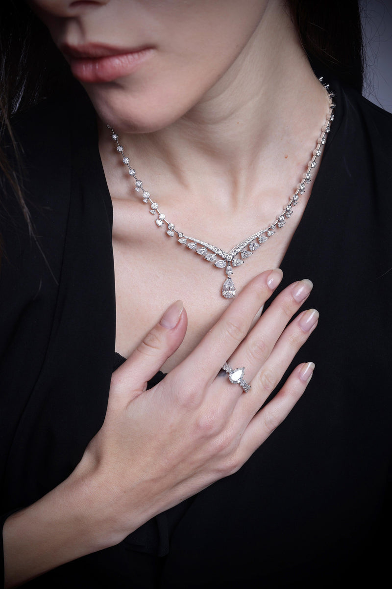 3CT PEAR SOLITAIRE NECKLACE