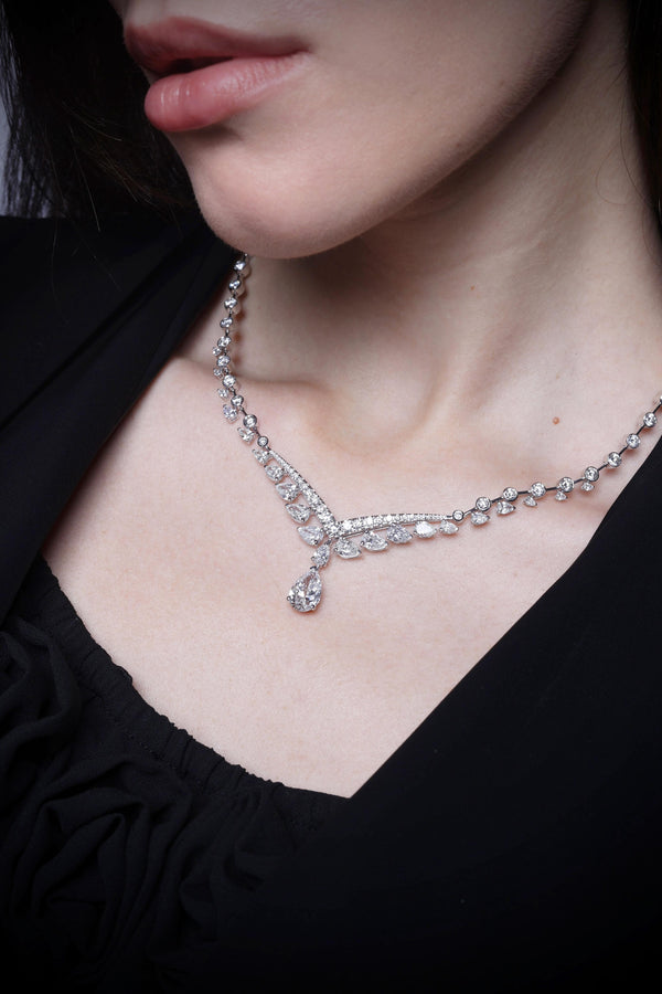 3CT PEAR SOLITAIRE NECKLACE