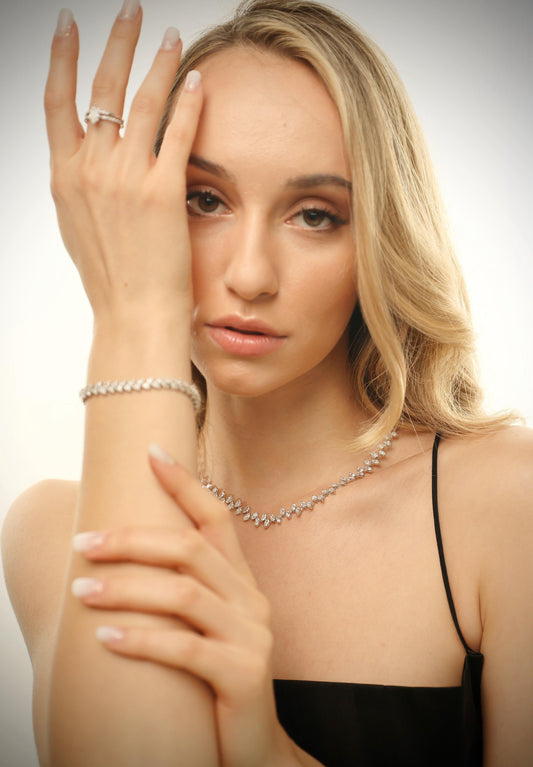 15PT EACH MARQUISE DIAMOND NECKLACE