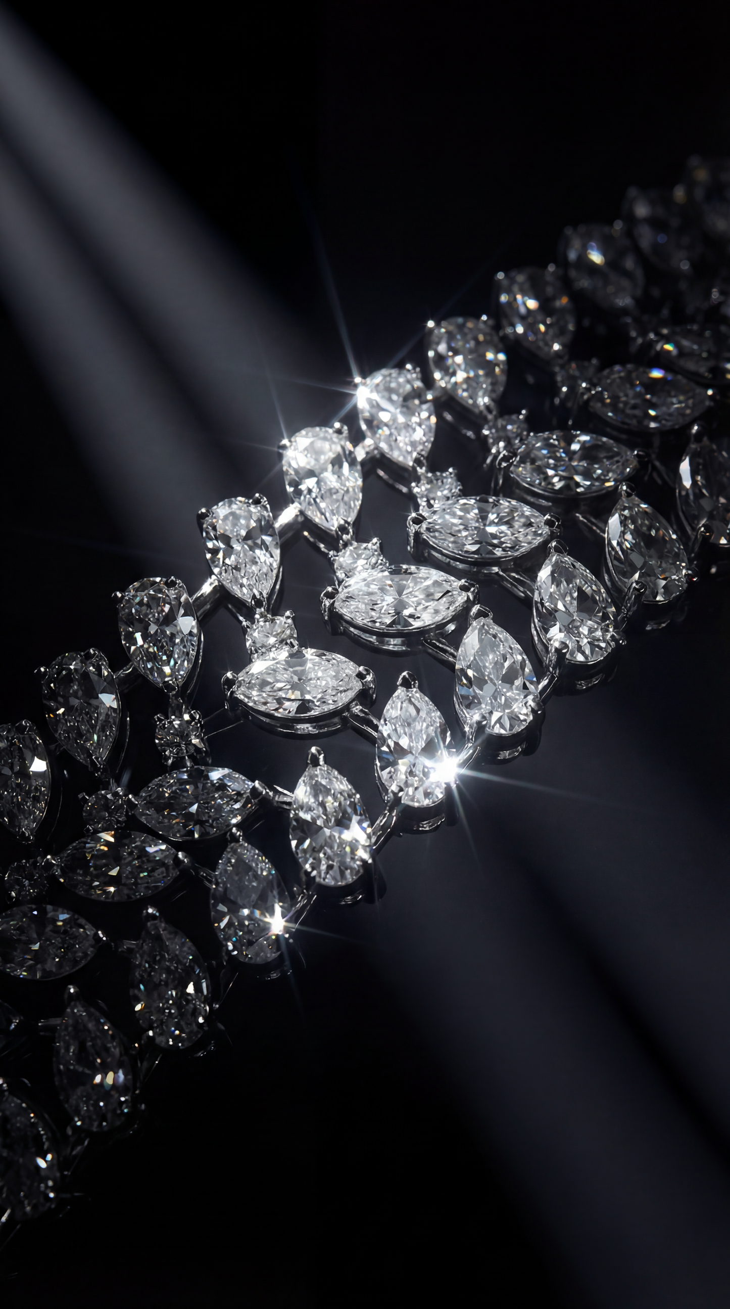 3 Line Pear & Marquise Diamond Bracelet (ARJS3376)