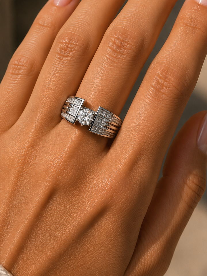 Round  Thick Band Diamond Ring (ARJ1102)