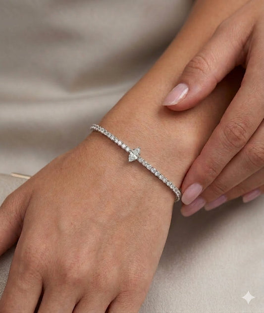 Tennis Bracelet with Marquise Centerstone (ARJS3987)