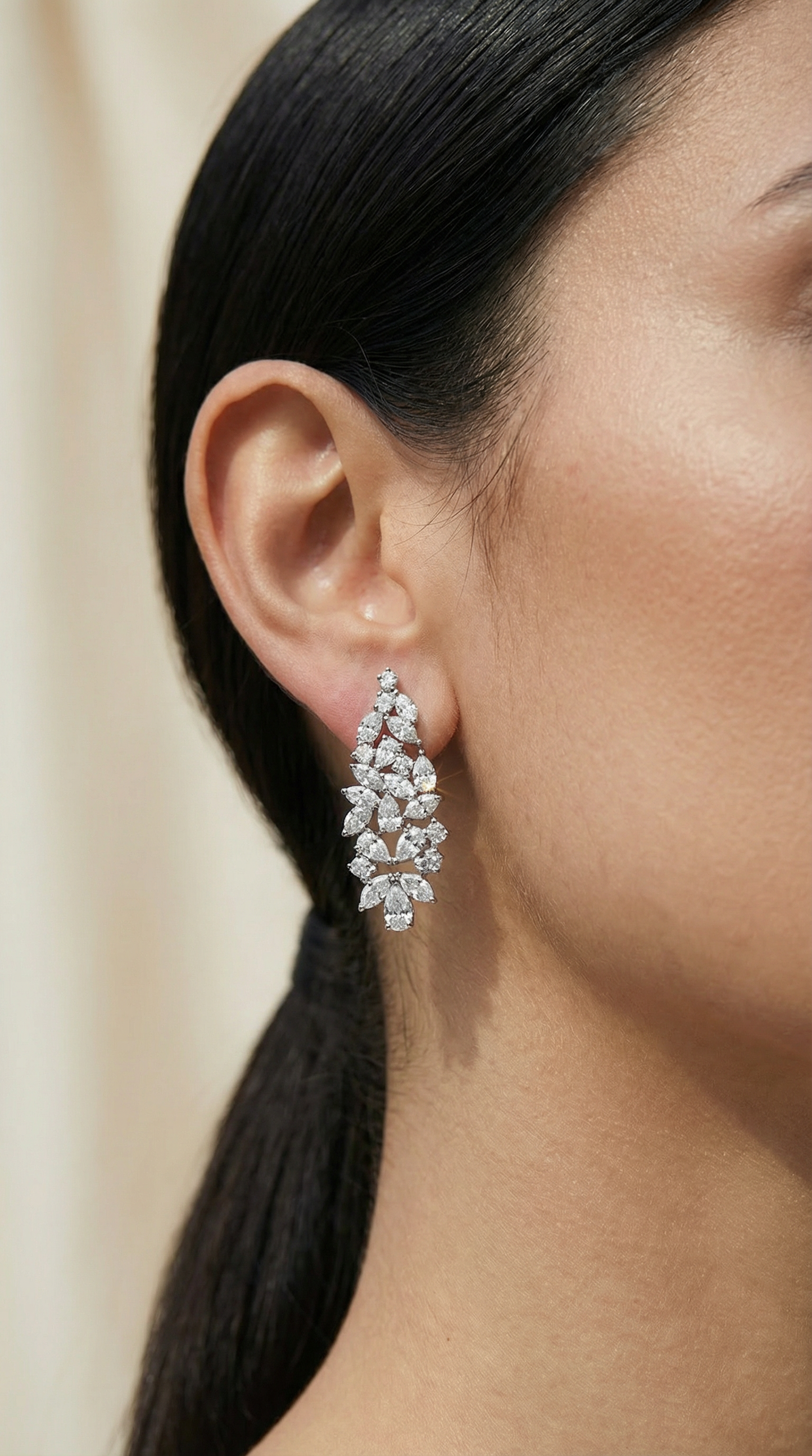 Marquise Cut Diamond Earrings ( ARJS3430)