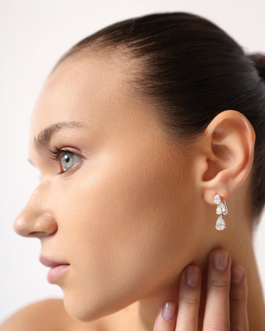1CT Pear Each Diamond Earrings  (ARJS2606)