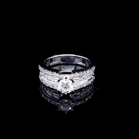 Round in Thick Band Diamond Ring (ARJ1103)